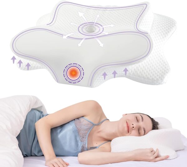 Cervical Neck Pillow for Sleeping, Cervical Pillow for Neck Pain Relief, Hollow Design,