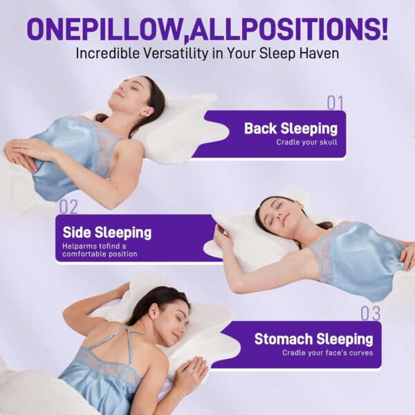 Cervical Neck Pillow for Sleeping, Cervical Pillow for Neck Pain Relief, Hollow Design, - Image 2