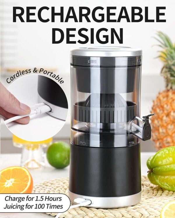 Citrus Juicer Machines Rechargeable - Portable Juicer with USB and Cleaning Brush for Orange, Lemon, Grapefruit - Image 3