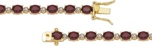 Amazon Essentials 18k Yellow Gold Plated Sterling Silver Genuine Gemstones and Diamond Accent Tennis Bracelet - Image 3