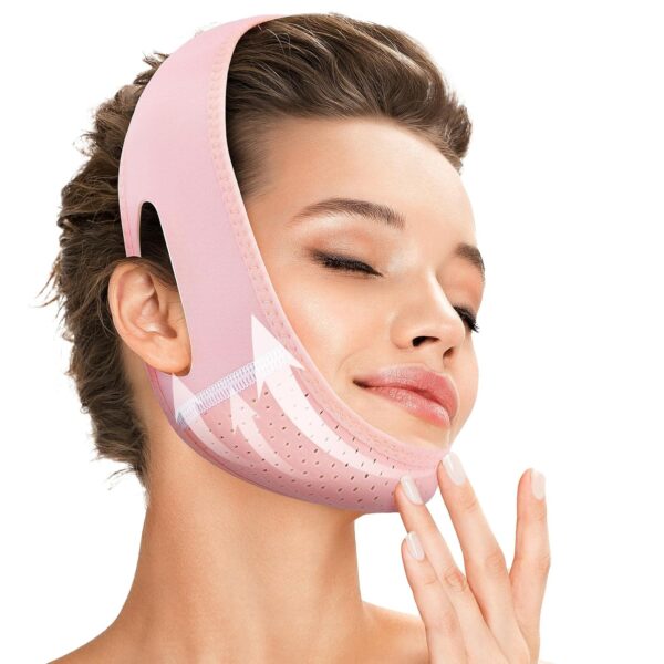 Reusable V Line Lifting Mask with Chin Strap for Sleeping,Face Lift Prevent Sagging,
