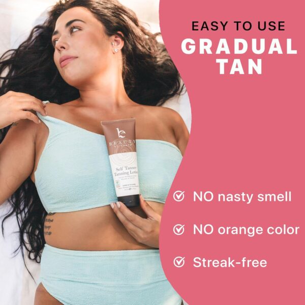 Beauty by Earth Self Tanner - USA Made with Natural & Organic Ingredients, Moisturizing Self Tanning Lotion - Image 2