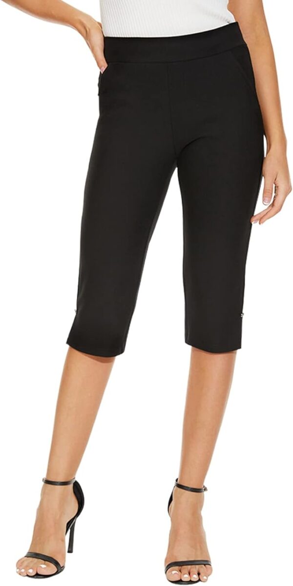 Ginasy Capri Pants for Women Casual Summer Dressy Pull On Stretch
