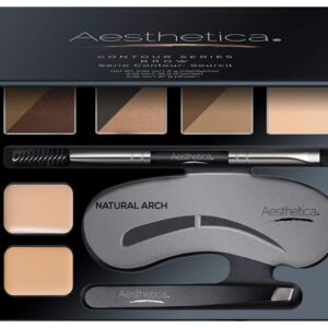 Aesthetica Brow Contour Kit 16-Piece Eyebrow Makeup Palette Set 6 Eyebrow Powders,