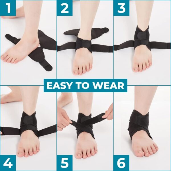 Bodyprox Ankle Support Brace, Breathable Neoprene Sleeve, Adjustable Wrap! (1 Pack) - Image 2