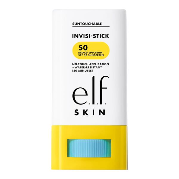 e.l.f. SKIN Suntouchable Invisi-Stick SPF 50, Clear Sunscreen For A Natural Finish,