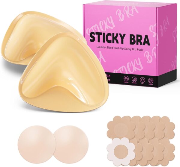 Ultra Push up Sticky Bra Pads Inserts | Double Sided Adhesive Bra Inserts | Stick on Bra for Sports