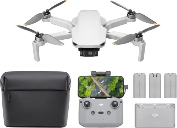 DJI Mini 4K Fly More Combo, Drone with 4K UHD Camera for Adults, Under 249 g, 3-Axis Gimbal Stabilization,