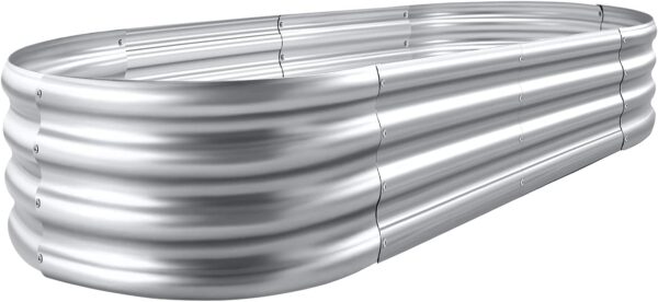 Land Guard Galvanized Raised Garden Bed Kit, Galvanized Planter Garden Boxes Outdoor,
