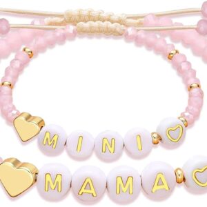 Mother Daughter Bead Bracelet Set for 2, Mommy and Me Matching Bead Bracelet,