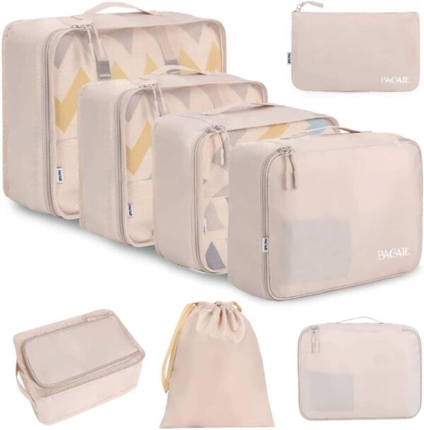 BAGAIL 8 Set Packing Cubes Luggage Organizer Bags