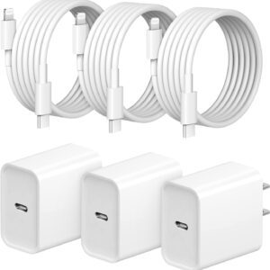 iPhone Fast Charger 3+3Pack 20W USB C Wall Charger with 6FT Fast Charging Cable Compatible