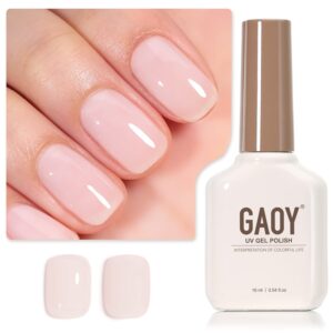 GAOY Sheer Light Pink Gel Nail Polish, 16ml Jelly Milky White Peach Translucent Color