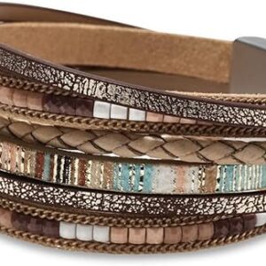 Fesciory Leather Wrap Bracelets for Women,