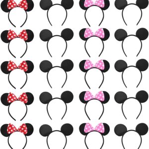 20 PCS Mouse Ears Headbands for Birthday Party Theme Park Costume Play