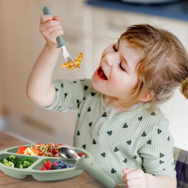 Toddler Utensils, 6 Pack kids Silverware Set with Silicone Handle, - Image 2