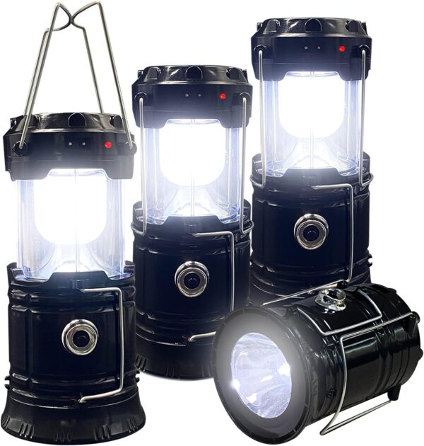 Collapsible Portable LED Camping Lantern XTAUTO Lightweight Waterproof Solar USB Rechargeable