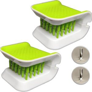 2Pcs, U-Design, Knife Cleaning Brush,Bristle Scrub for Kitchen Washing