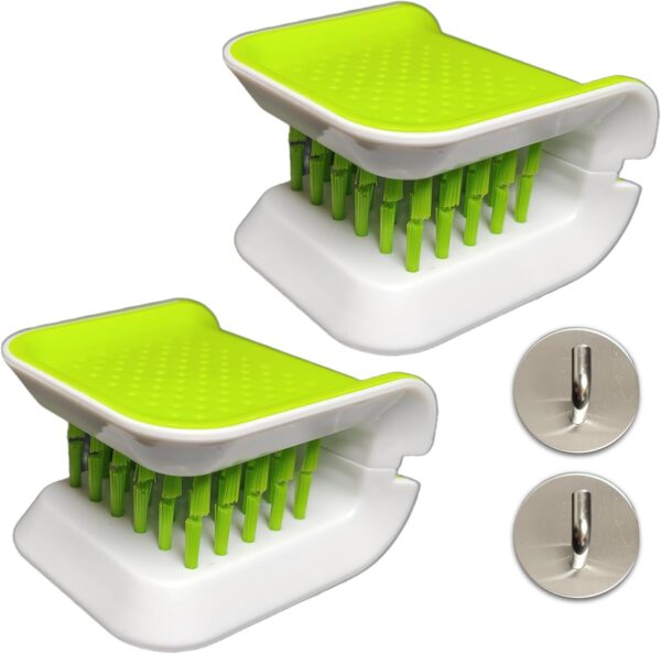 2Pcs, U-Design, Knife Cleaning Brush,Bristle Scrub for Kitchen Washing