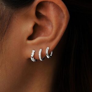Gold Huggie Hoop Earrings Set for Women,