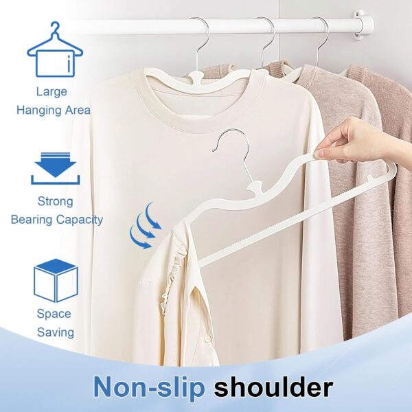20 Pack Upgraded Slimline Short Neck Hangers Space-Saving, Non-Slip Closet Hangers - Image 2