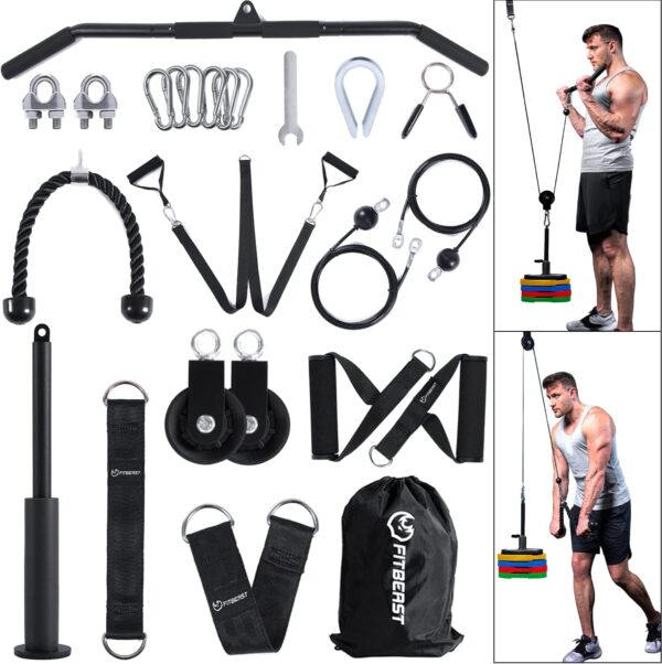 FitBeast Pulley System Gym, Cable Weight Pulley System for Gym LAT Pulldown
