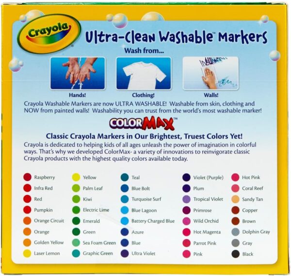 Crayola Ultra Clean Washable Markers (40ct), Coloring Markers for Kids, - Image 2