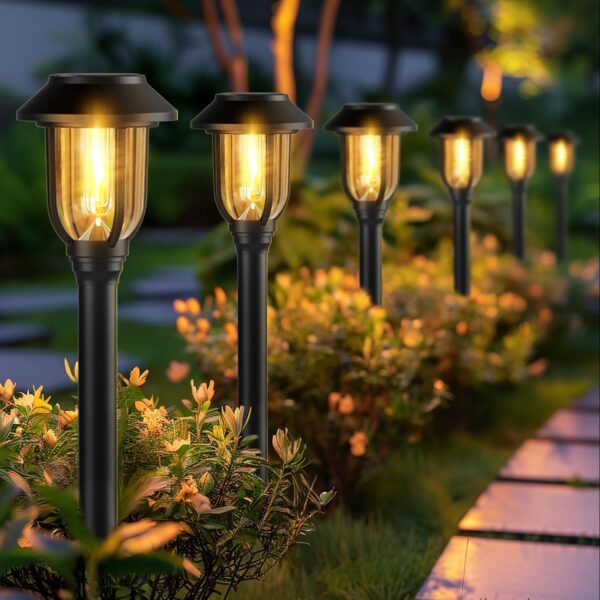 12 Pack Solar Lights Outdoor, Pathway Lights Solar Powered Outdoor Waterproof