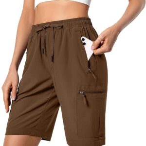 Women's Lightweight Hiking Cargo Shorts Quick Dry Athletic Shorts for Camping