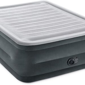 Intex 64417ED 22in Queen Dura-Beam Comfort Plush High-Rise Inflatable Air Mattress with Built in Pump