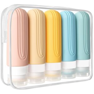 Travel Bottles for Toiletries, 5 Pack TSA Approved Travel Size Containers,