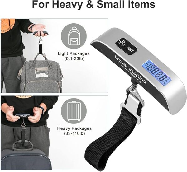 travel inspira Luggage Scale, Portable Digital Hanging Baggage Scale - Image 2