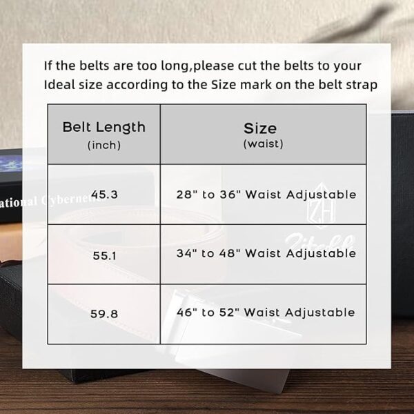 Zitahli Ratchet Belt for Men - 2 Packs Leather Mens belt - Image 2