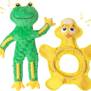 Dog Toys to Keep Them Busy, Plush Tug of War Interactive Rope Dog Toys,