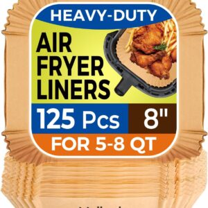 Air Fryer Paper Liners, 125Pcs Parchment Paper, Air Fryer Liners Disposable for Microwave,