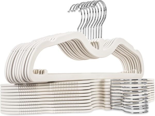 20 Pack Upgraded Slimline Short Neck Hangers Space-Saving, Non-Slip Closet Hangers