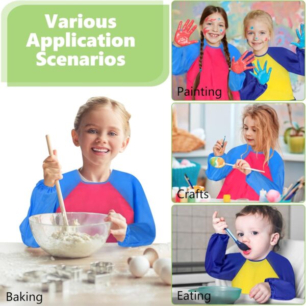 PEASUG 2 Pack Kids Art Smock, Kids Painting Apron, Toddler Smock Artist Painting for 2-4 Years, Waterproof - Image 2