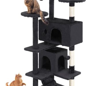 FDW Cat Tree 54in Cat Tower Multi-Level Durable Cat Scratching Post & Cozy Fun Cat Jumping Platform Space