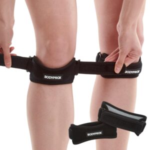 Bodyprox Patella Tendon Knee Strap 2 Pack, Knee Pain Relief Support Brace Hiking, Soccer, Basketball, Running,