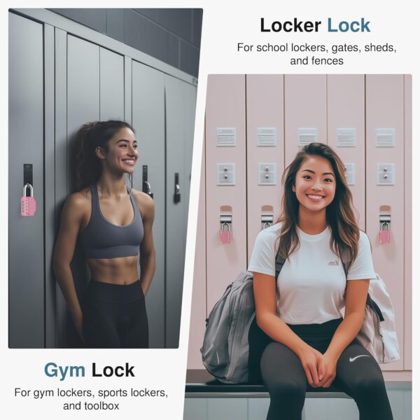 Puroma Combination Lock 4 Digit Waterproof Locker Locks Secure Outdoor Padlock for Gym Lockers, - Image 2