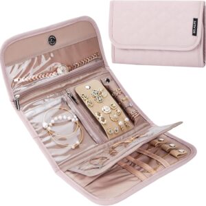 BELALIFE Travel Jewelry Case Organizer, Foldable Storage Roll for Earrings, Necklaces, Rings,