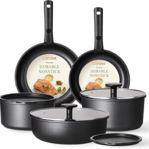 CAROTE Pots and Pans Set Non Stick, Cookware Set Detachable Handle,