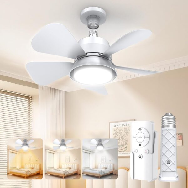 Ceiling Fans with Lights and Remote, Ceiling Fan Light 3000K-6000K 3 Colors Dimmable,