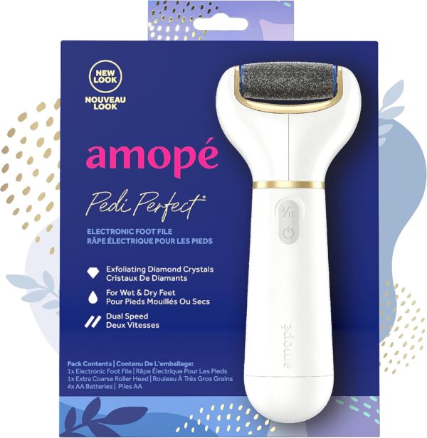 Amopé Pedi Perfect Electric Callus Remover Foot File w/ Diamond Crystals,