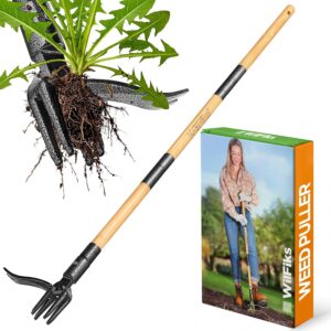 Weed Puller Tool, Stand Up Heavy Duty Weed Remover Tool with Long Handle, Foot Platform Design