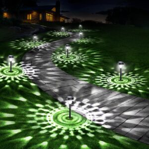 Super Bright Solar Lights Outdoor Waterproof 10 Pack, from Dusk to Dawn Up to 12H Light for Outside
