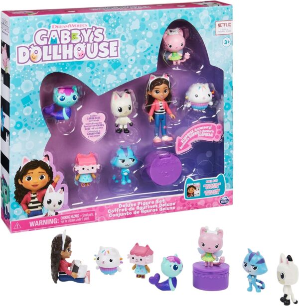 Gabby's Dollhouse, Deluxe Figure Gift Set with 7 Toy Figures and Surprise Accessory,