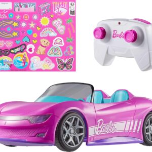 Barbie Hot Wheels RC Toy Car, Remote-Control Pink Convertible,