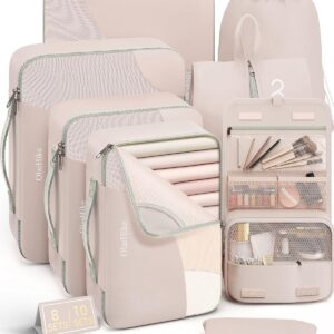10 Set/8 Set Packing Cubes for Travel, Gifts for Women Mom,Anti-Tearing Suitcase Organizer for Luggage