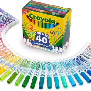 Crayola Ultra Clean Washable Markers (40ct), Coloring Markers for Kids,